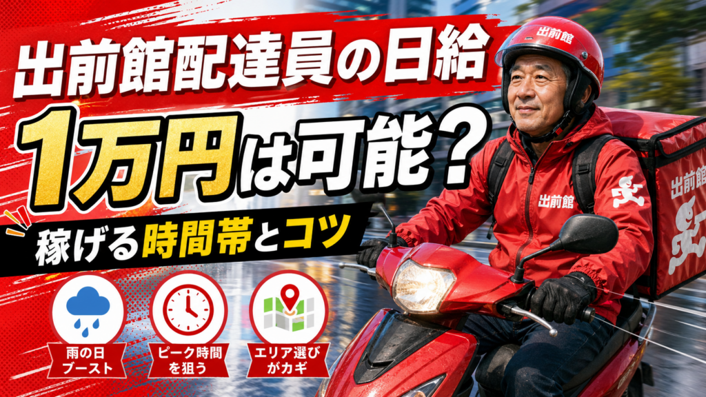 出前館配達員で日給1万円は可能？
