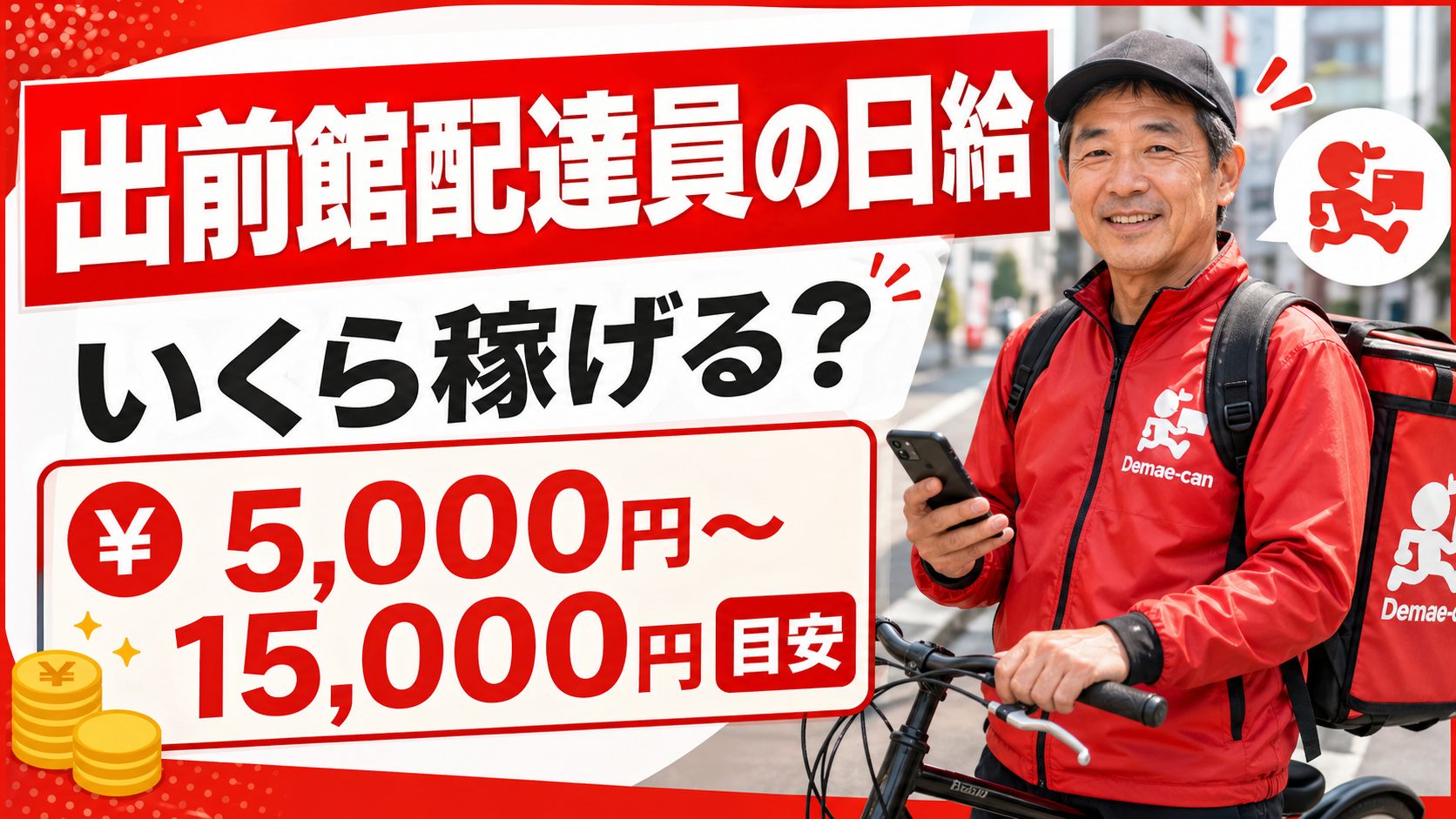 出前館配達員の日給はいくら？目安と稼ぎ方を初心者向け解説
