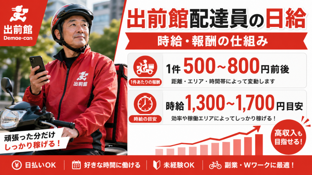 出前館配達員の日給を上げるコツ