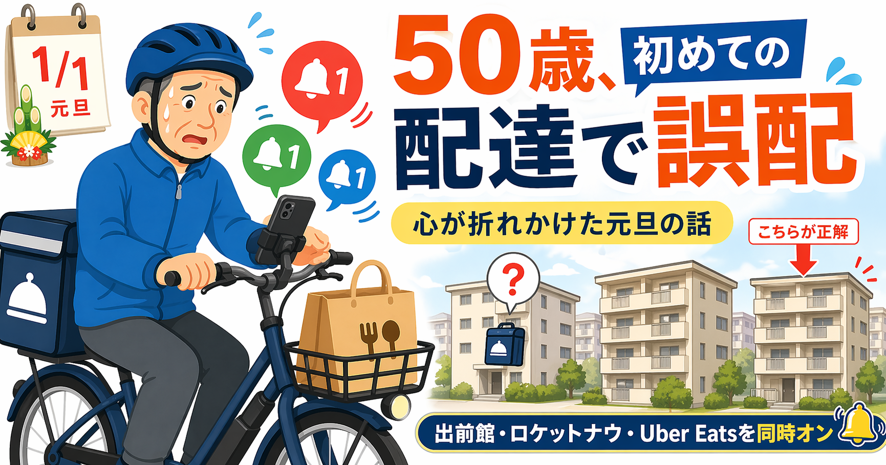 50歳、初めての配達で誤配。心が折れかけた元旦の話
