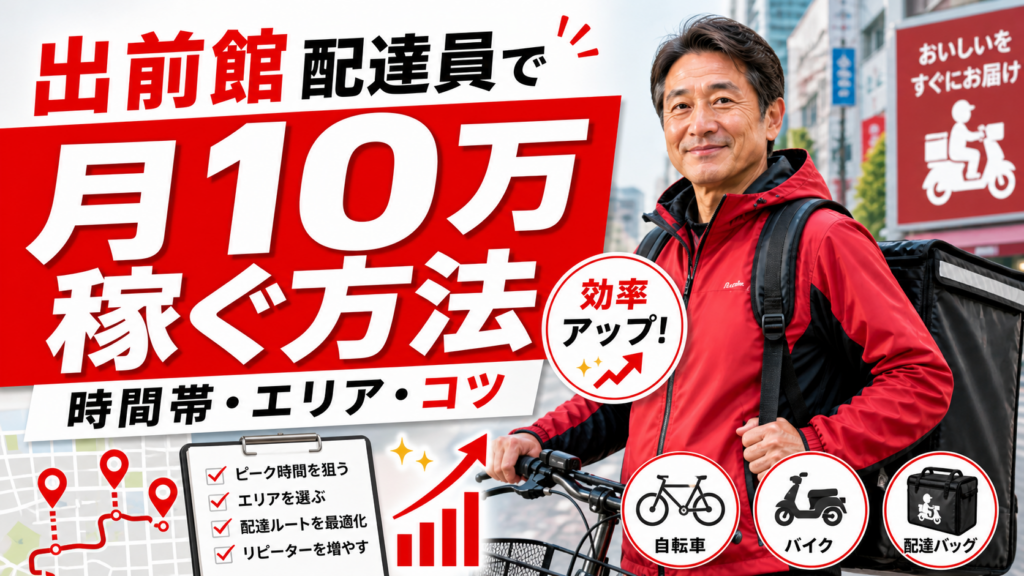 出前館配達員が月10万稼ぐ方法
