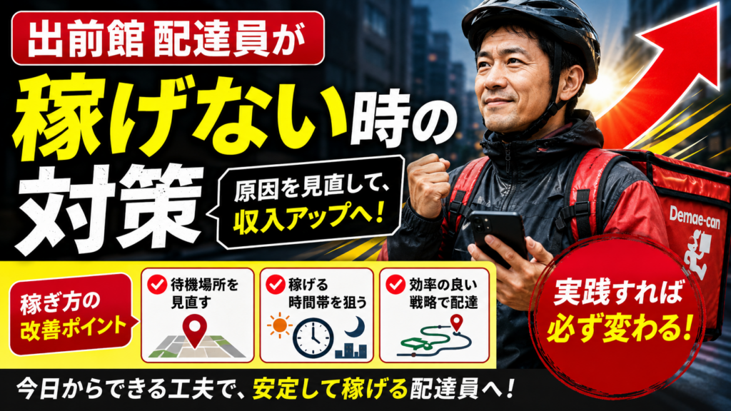 出前館配達員が稼げない時の対策