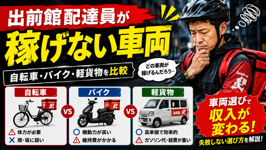 出前館配達員が稼げない車両