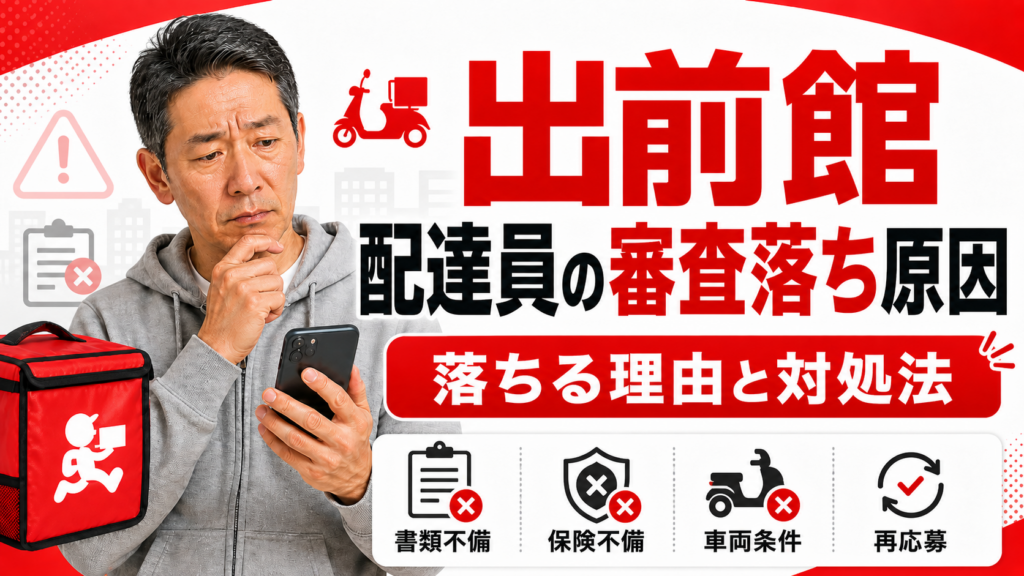 出前館配達員の審査落ち原因