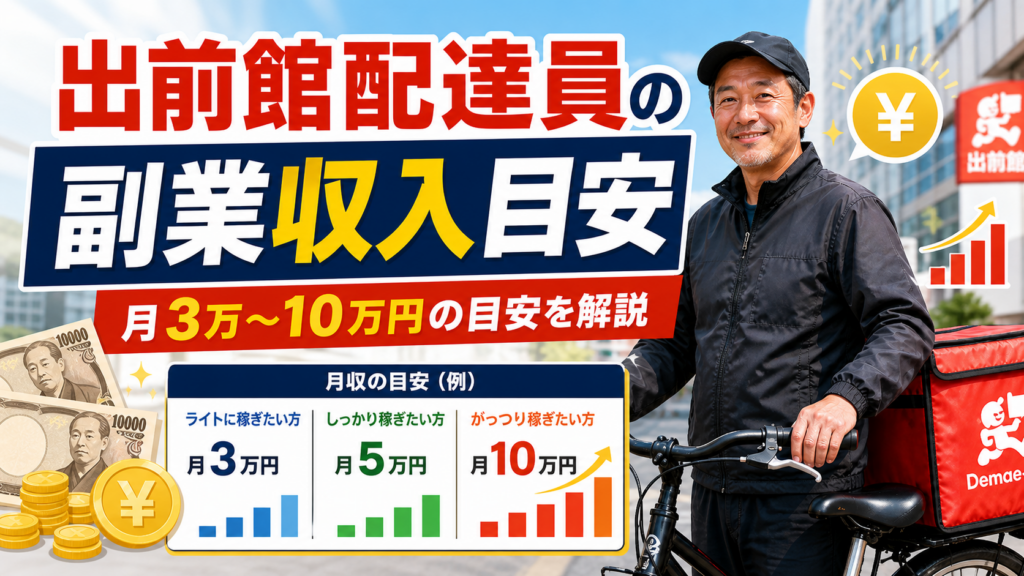 出前館配達員の副業収入目安