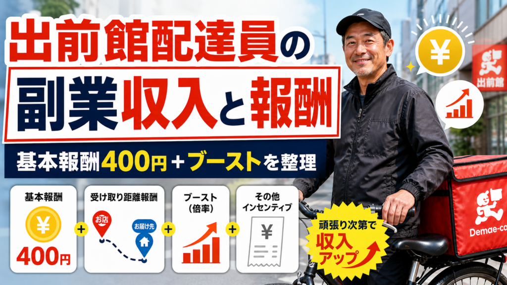 出前館配達員の副業収入と報酬