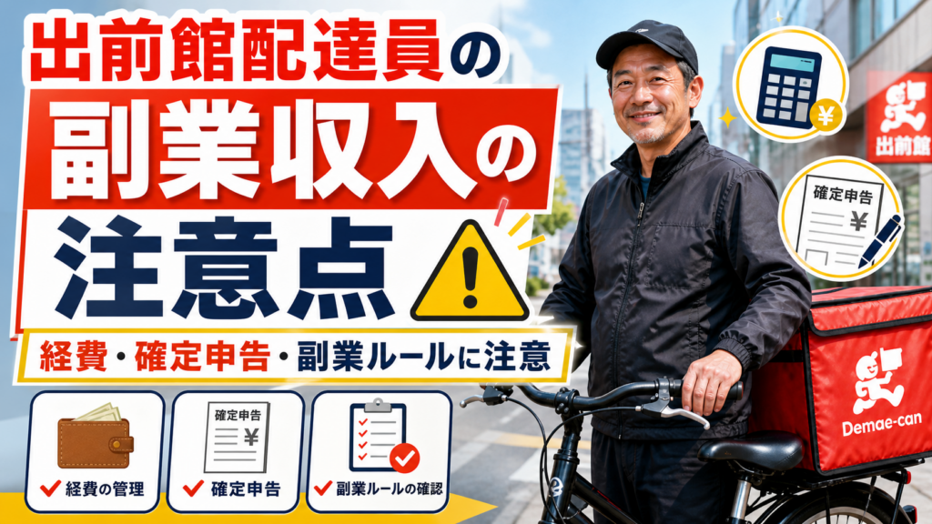 出前館配達員の副業収入の注意点